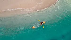 Escapade in a transparent kayak