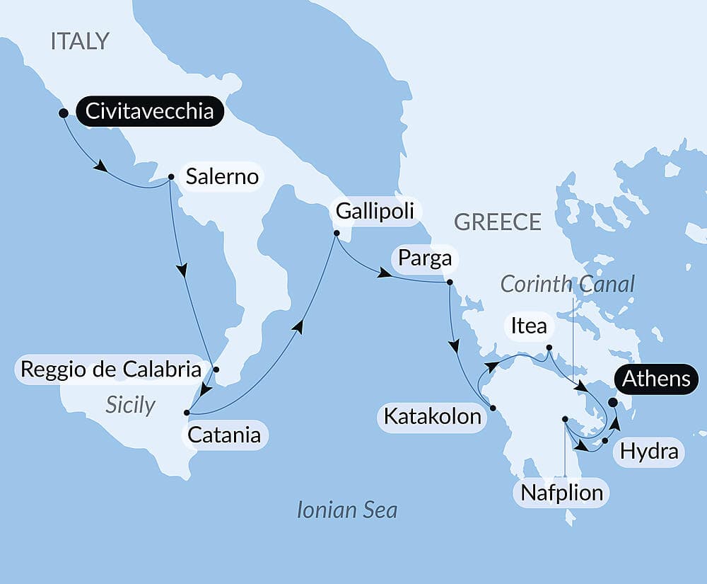 Ancient civilisations, from Italy to Greece
