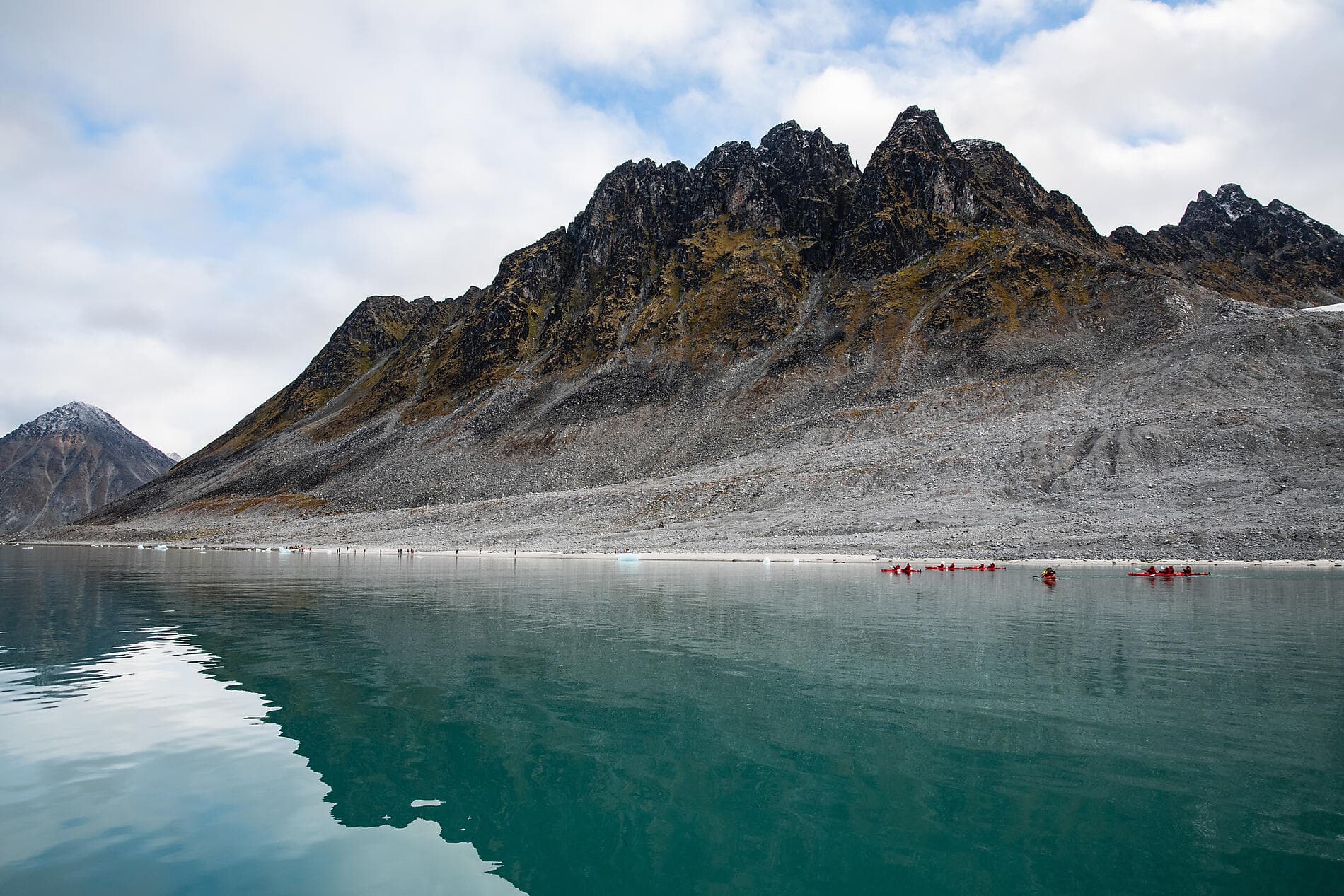 The Geographic North Pole and the east coast of Greenland  