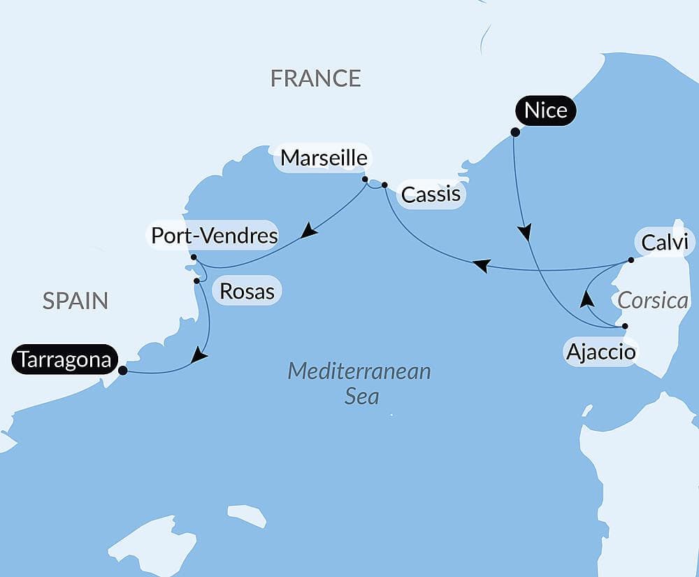 Isle of Beauty, French Riveria and Catalan shores  null