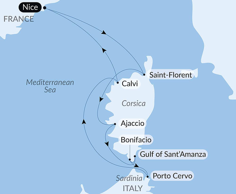 Corsican Shores, Under Sail Aboard Le Ponant