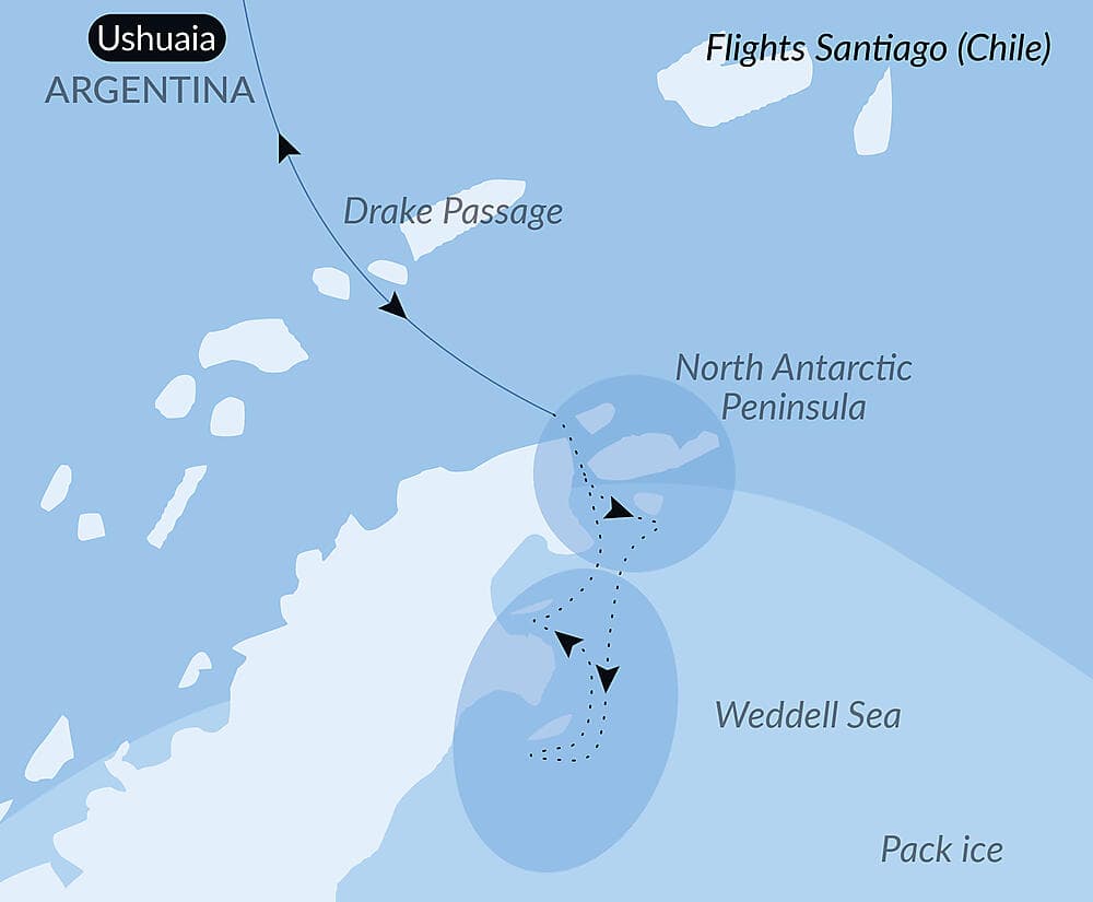 Setting sail for the ice of the mythical Weddell Sea