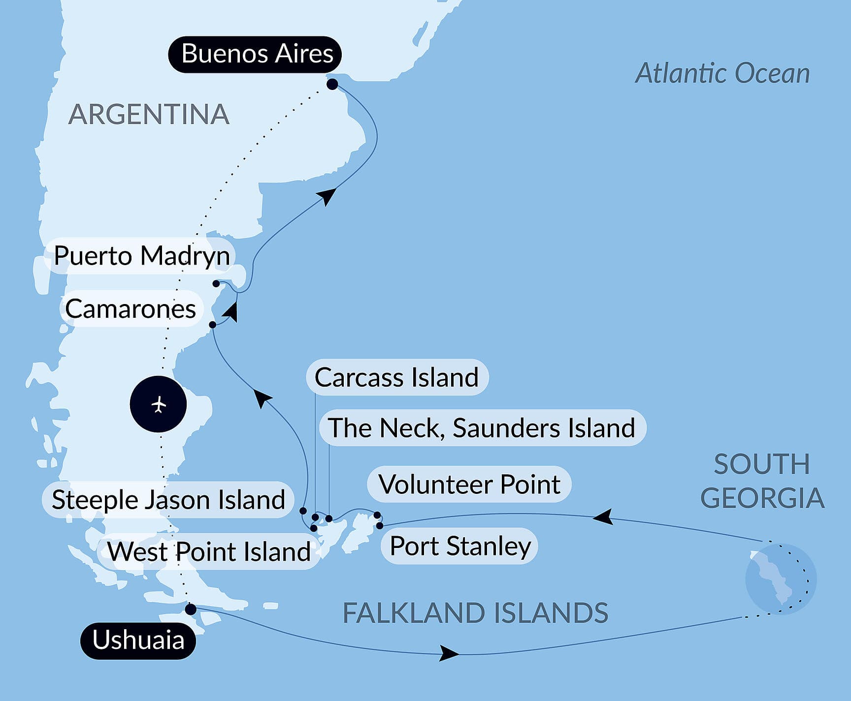 Falklands, South Georgia & Valdes Peninsula: in the Heart of the Wilderness