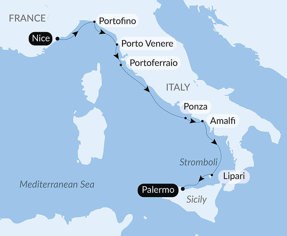 Under Sail Aboard Le Ponant from the Riviera to Sicily null